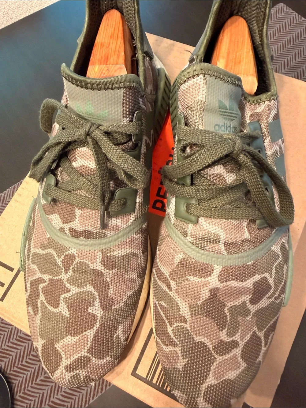 adidas Men’s Olive Camo Lightweight Sneaker